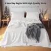 Pure Linen Sheet, 100% French Stonewash Pure Linen Bed Sheets Soft Durable Breathable Bedding for Hot Sleepers, 1 Flat Sheet 2