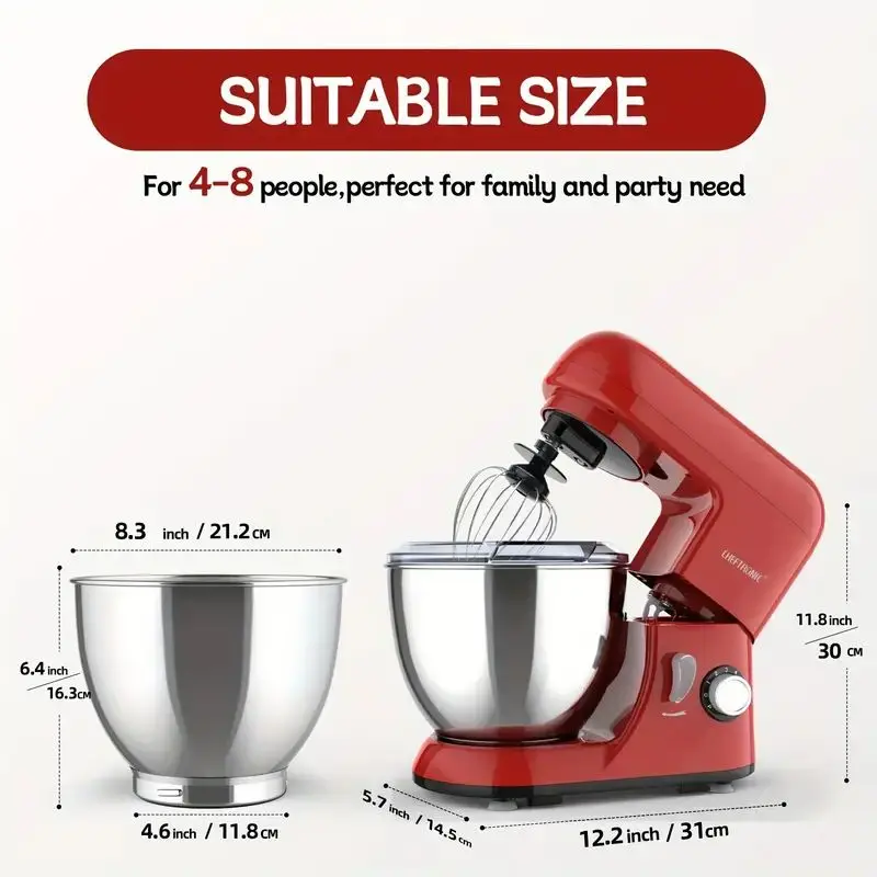 Food mixer US Plug 1pc kitchen machine 4.5 Qt Tilt-Head Electric Household Stand Mixer-500W 6+P Speed Food Beater And Butter Beater