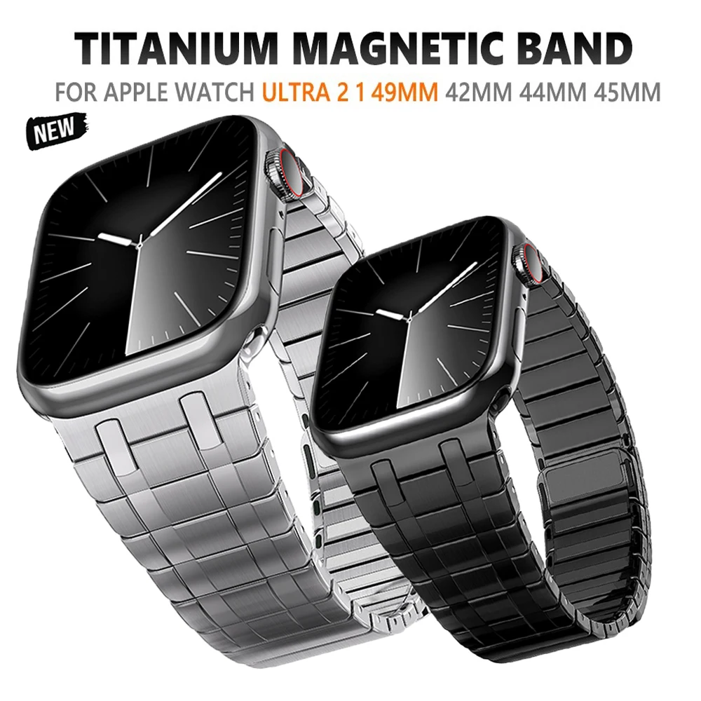 

Роскошный браслет из нержавеющей стали для Apple Watch Ultra 2 49 мм 45 мм 42 мм 44 мм, мужской деловой браслет для Iwatch Series 9 8 7 se 6 5 4