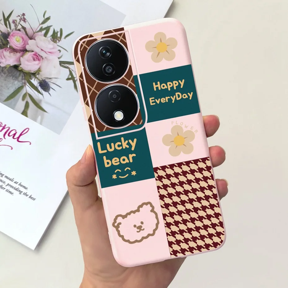 Lovely Printed Candy Color Phone Case - Soft Silicon TPU Shockproof Back Cover