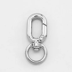 Colorful Metal Lobster Claw Clasps with Swivel Lanyards and Key Rings for DIY Bag and Keychain Accessories, Set of 5 (Rhodium)