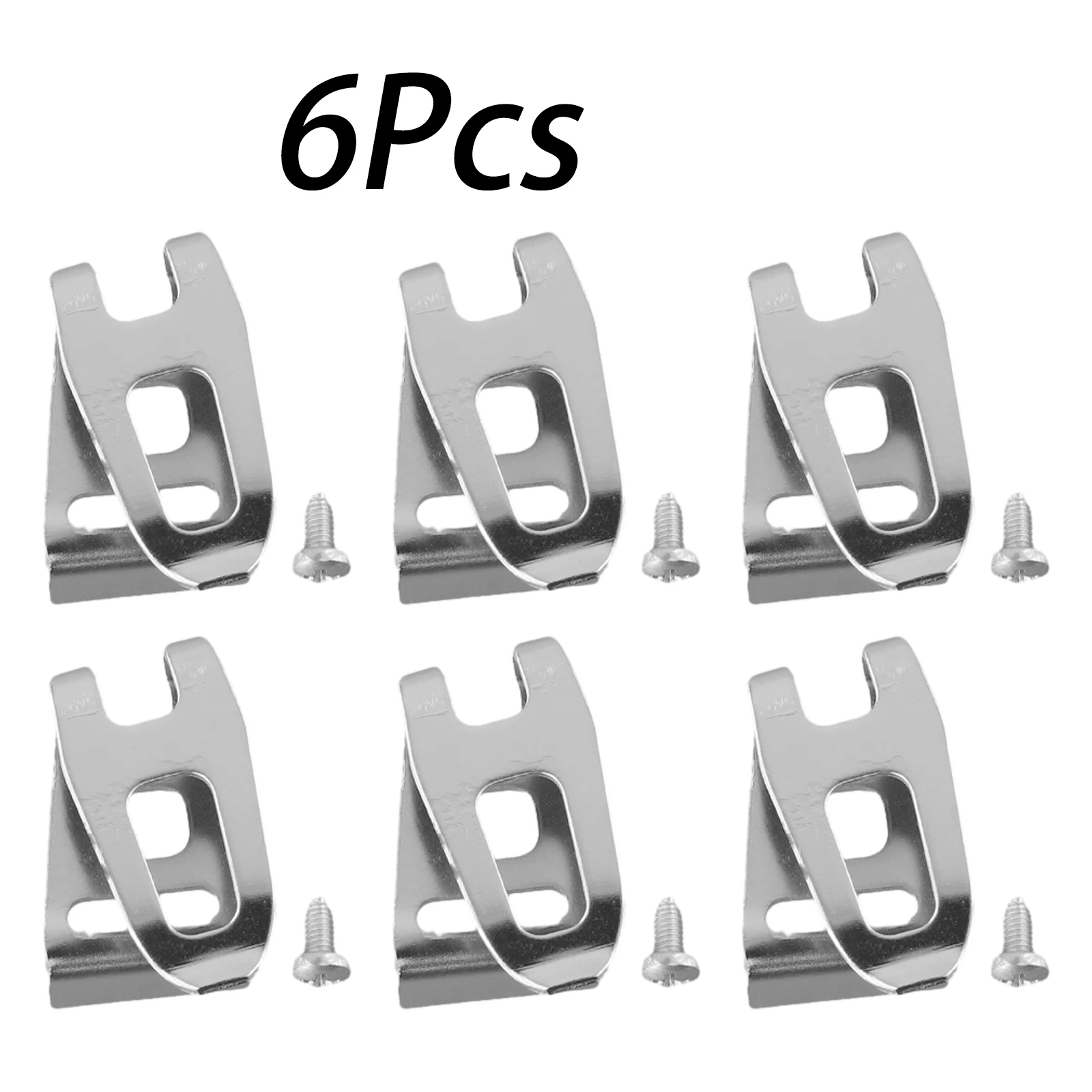 6Pcs Belt Clip Hook Steel Silver 47*28mm For BDF451 BDF451Z BDF452 BTL063 BTP140 Drill Impact Driver Wrench Power Tool Accessory belt clip belt clip hook btd144z steel bdf451 btd146z btl061 tools bdf451z btl063 bdf452hw cordless bdf453 durable