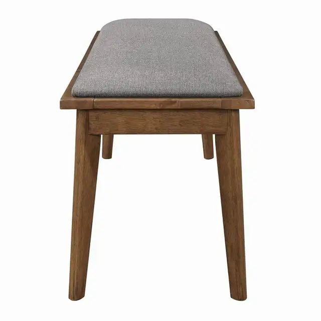 Upgrade your dining experience with the Upholstered Dining Grey and Natural Walnut Plywood Chair