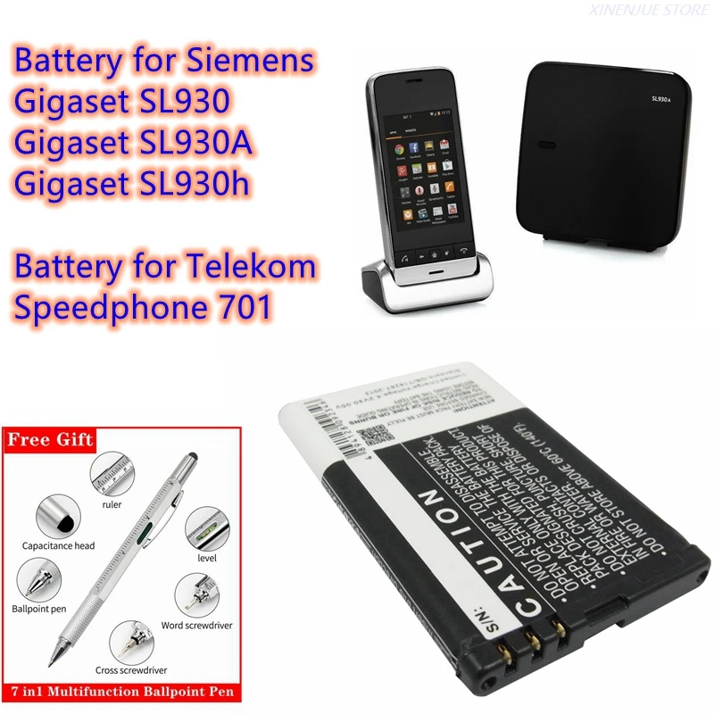 Batteria per Siemens Gigaset SL930A SL930H SL930 900mAh