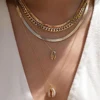 Colliers en chaîne de perles tressées simples, ton or, ensemble de colliers avec pendentif superposé pour femmes, usage quotidien et de fête, 5 pièces/ensemble