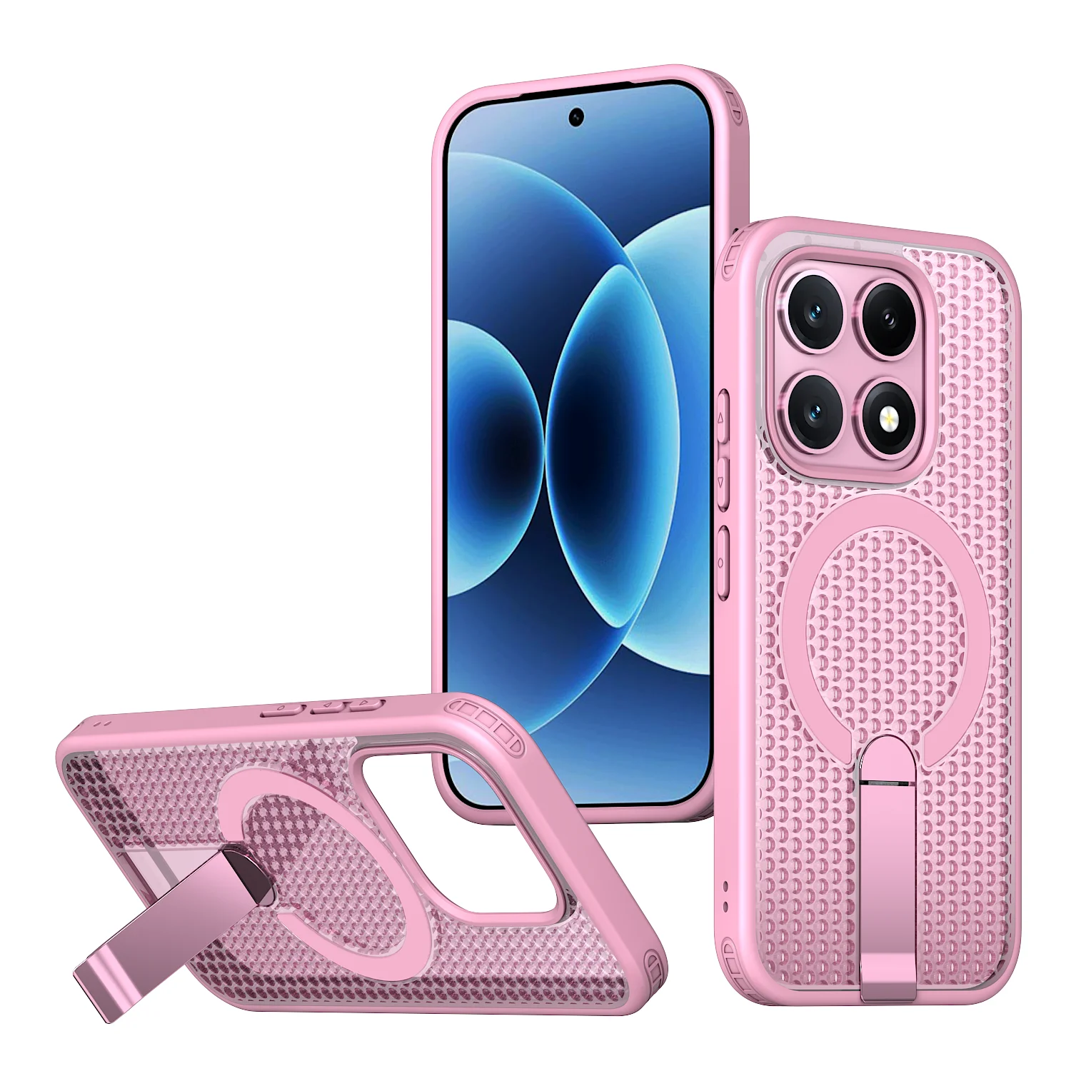 Luxury Magnetic Bracket Heat Dissipation Shockproof Rugged Tough Phone Case Cover