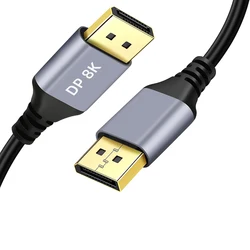 Ultra High - Speed DisplayPort Cable, 8K@60Hz, 4K@144Hz, 2K@165Hz, 32.4Gbps, 0.5M - 5M, Ideal for Video, Audio, Projectors, and Routers (Black)