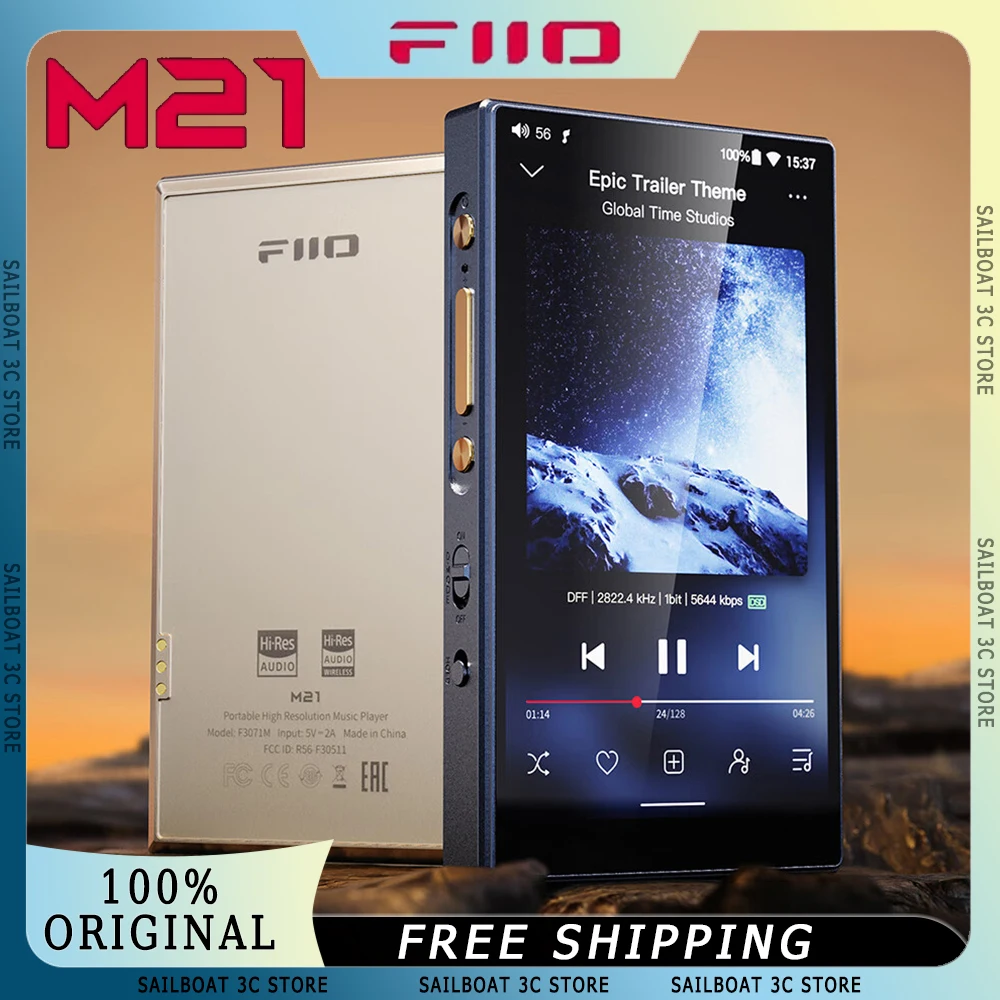 ポータブルプレーヤー fiio m21 FIIO M21 Dark Blue Titanium Gold FIO-M21-L FIO-M21-G – エ