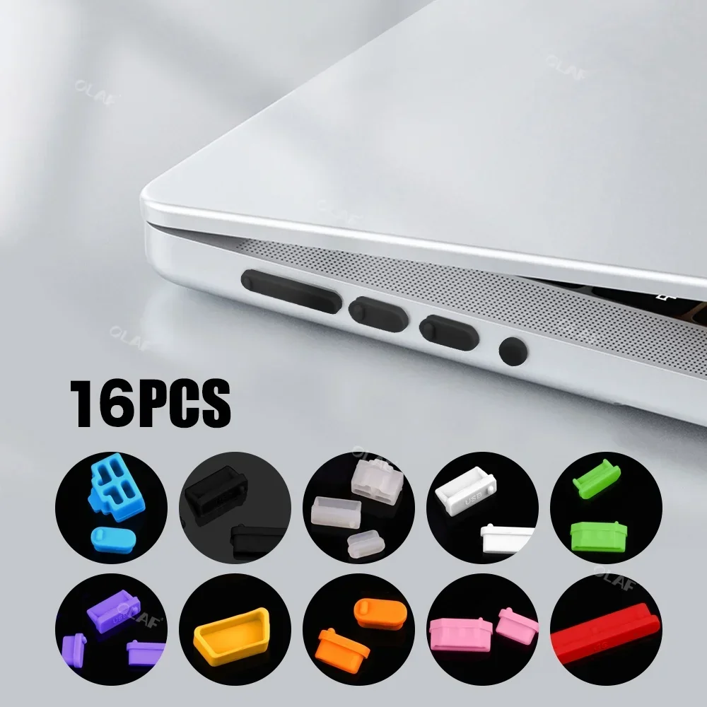16Pcs/set Universal Anti Dustproof Notebook Port Plug Silicone Protector USB Elastic Laptop Computer Cover Stopper 2