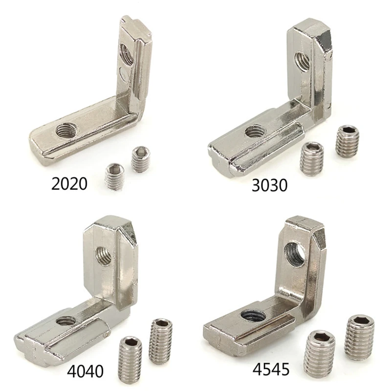 

5pcs 10pcs T Slot L Type Aluminum Angle Bracket Interior Joint Bracket for Aluminum Extrusion Profile 2020/3030/4040/4545 Series