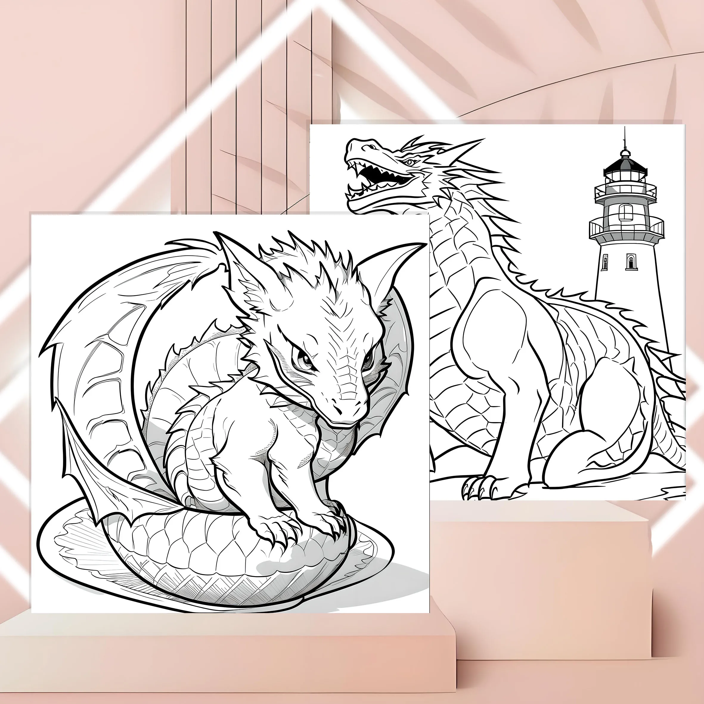 1 pc Cozy Family Dragon World Coloring Book 26 Sheets Relax & Soothing Designs Perfect Gift for Kids Adults 4