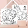 1 pc Cozy Family Dragon World Coloring Book 26 Sheets Relax & Soothing Designs Perfect Gift for Kids Adults 4