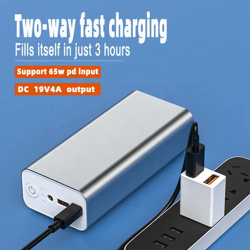 미니 65W PD 고속 충전 UPS 파워 스테이션 노트북 및 휴대용 컴퓨터용 충전기 30000mAh 19v 12v 파워 뱅크