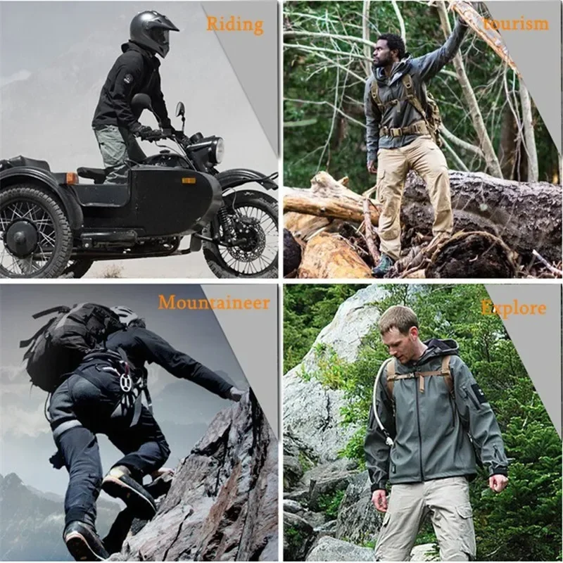 Custom Design Support Customization Diy Logo Multiple Pockets Fleece Warm SoftShell Jackets for Men Military Outdoor Man Coat 6