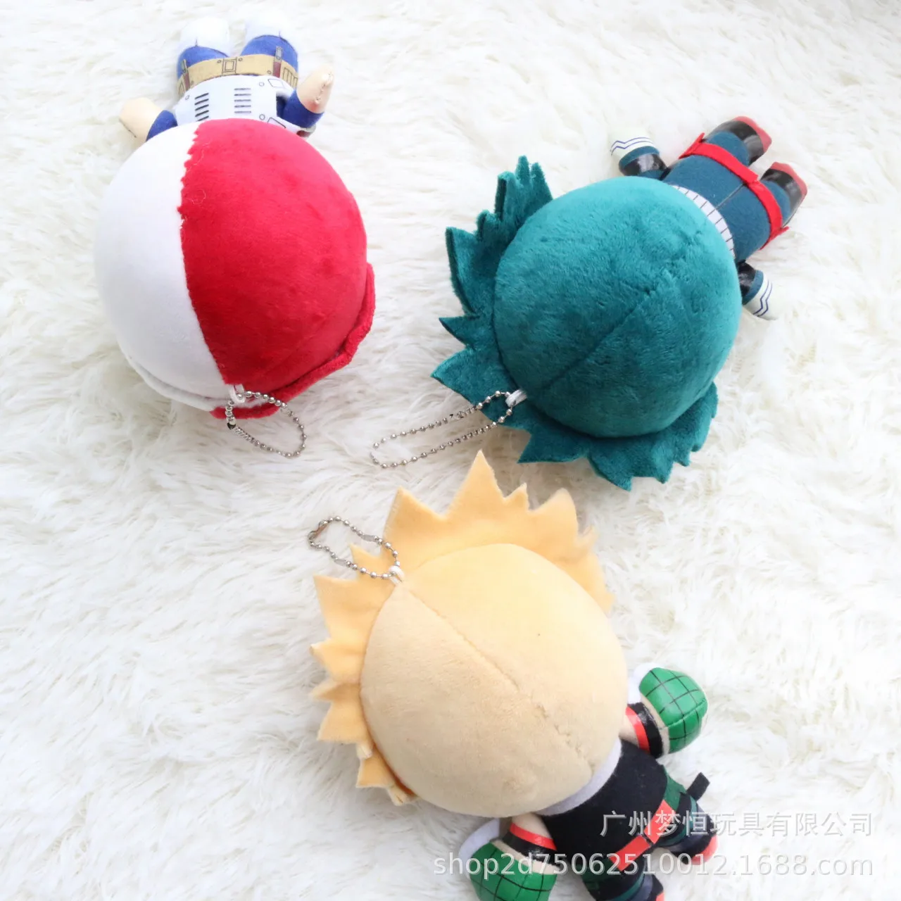 Anime Ornament Plush Toy Anime My Hero Academia Midoriya Izuku Bakugou Katsuki Todoroki Shoto Plush Keychain Figure Cosplay Cartoon Accessories Props