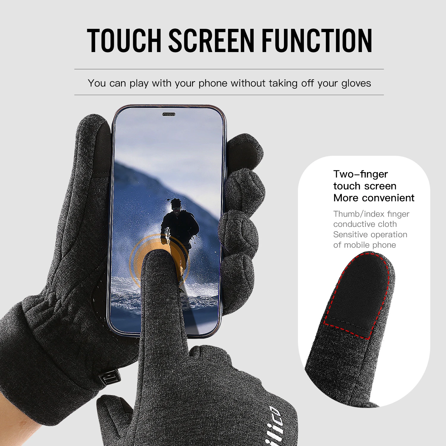 Winter Unisex Snowboard Ski Gloves Non-slip Touch Screen Waterproof Motorcycle Cycling Fleece Warm Snow Gloves