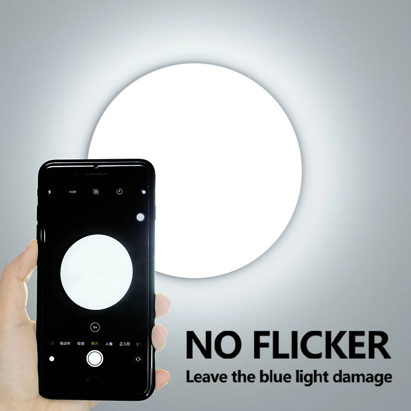 Round LED Grille Lamp Lights Home Decor Neutral White Cold White Warm White Minimalist Ceiling Lamp for Bedroom Kitchen Corridor