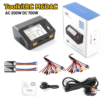 ToolkitRC M6DAC Dual Channel Smart Lipo Battery Charger Discharger AC 200W DC 350WX2 15A for 6S LiHV Lipo Battery PD 65W ADP100 1