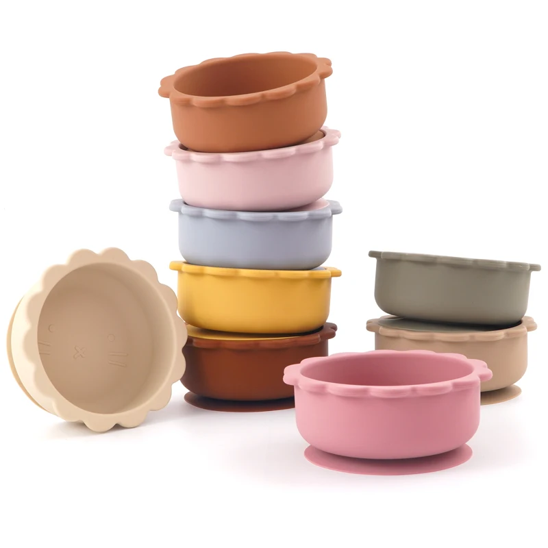 Mother Kids Baby Silicone Suction Bowls For Kids Waterproof Baby Feeding Dishes Plates Children's Tableware Dishes Kitchenware 6