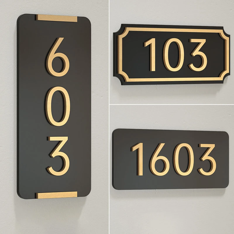 House Number Plate Address Plaque Signs Modern House Number Outdoor