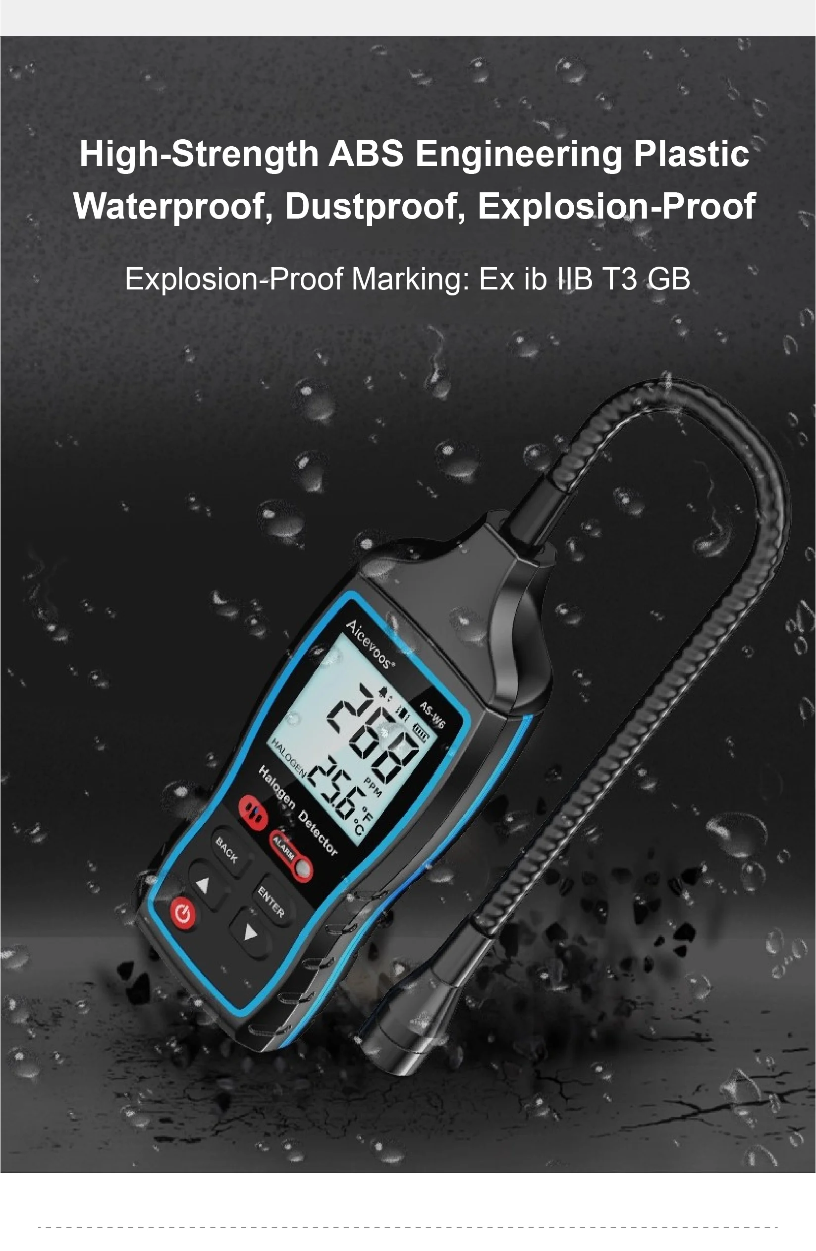 Halogen Leak Detector W6 AS-W6 Refrigerant Gas Sniffer HVAC Freon R134a Detector