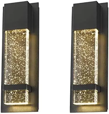 

Sconces 2 Pack, LED Outdoor Indoor Fixture in Black Finish with Bubble Glass, 0395-WD-2PK Classroom decoration Magnetic wall li