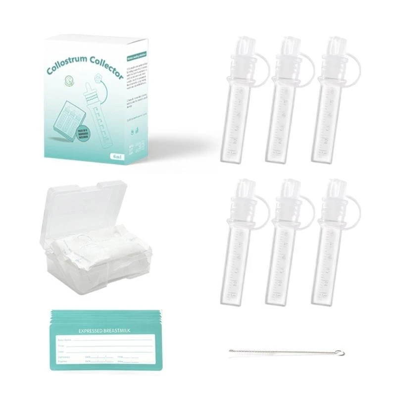 ชุด Q1FE ของ 6pcs mom milk catcher colostrum collector solution solution requproof colostrum feeders สำหรับการเลี้ยงลูกด้วยนมแม่ 1
