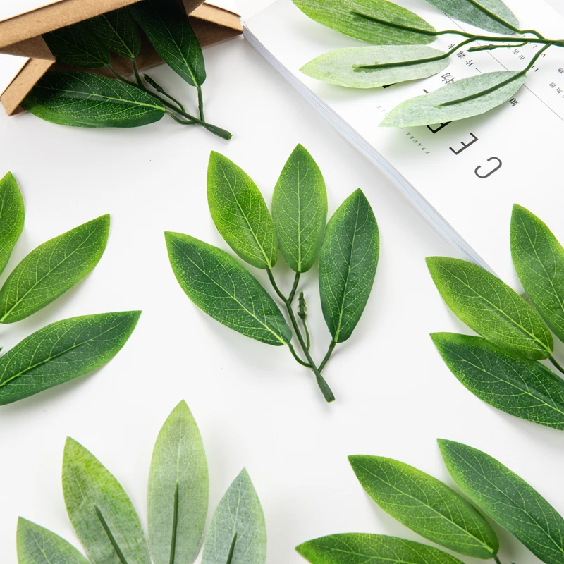 Description Picture 3 of item50PC Artificial Flowers Fake Plants Silk Oleander Leaf Wedding Party Wreath DIY Cake Material Christmas Home Room Decoration