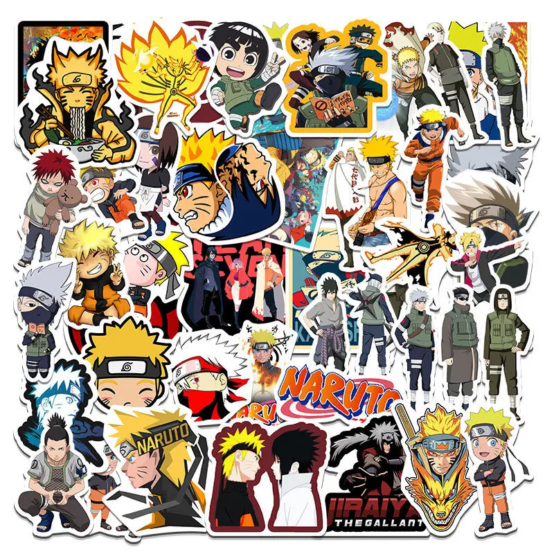 

50PCS Anime Naruto Stickers Sasuke Kakashi Stickers Laptop Skateboard Refrigerator Guitar Graffiti Toys DIY Stickers