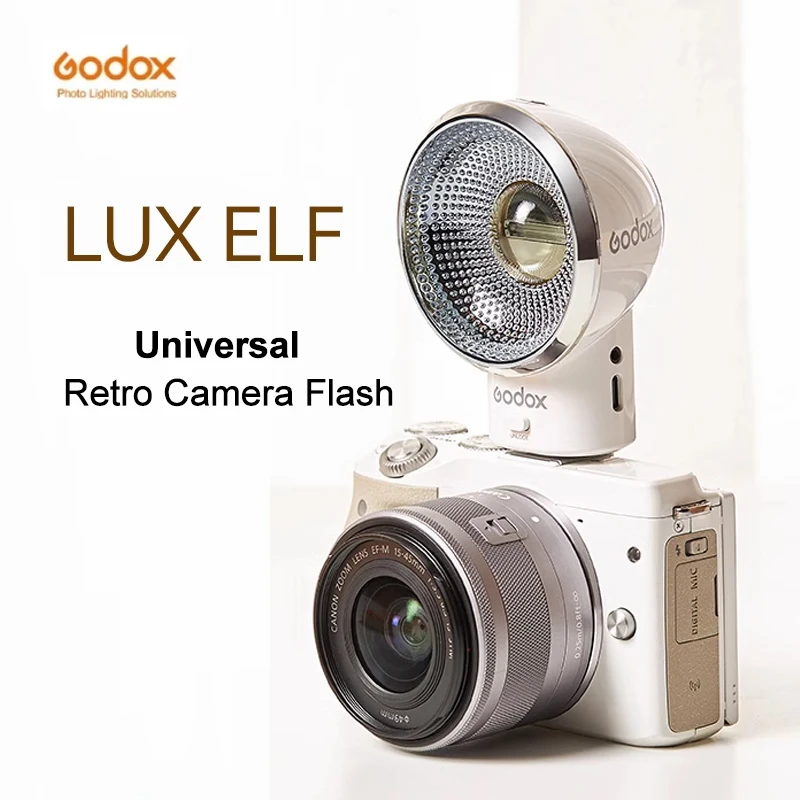 

Универсальная накамерная вспышка Godox Lux Elf для камеры Fuji Sony Canon Nikon DSLR накладная вспышка для камеры в стиле ретро заполняющий свет для съемки