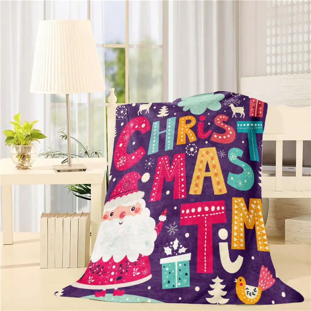 

Christmas Blanket Christmas Themed Blanket Festive Holiday Blanket Cozy Christmas Elk Snowflake Santa Claus Print Sofa for Xmas