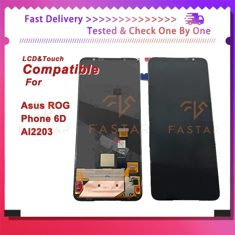 

AI2203 6.78"AMOLED For Asus ROG Phone 6D lcd AI2203 LCD Display Touch Digitizer Assembly Replacement Phone Screen AI2203 lcd