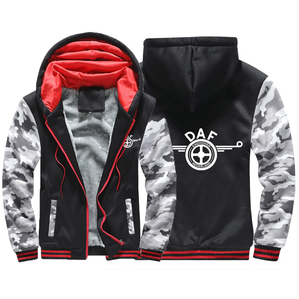 

2023 DAF TRUCKS COMPANY TRUCKER LOGO Men's New Winter Hoodies Print Jackets Zip Thick Warmer Hooded Comfortable Sweatshirt Tops