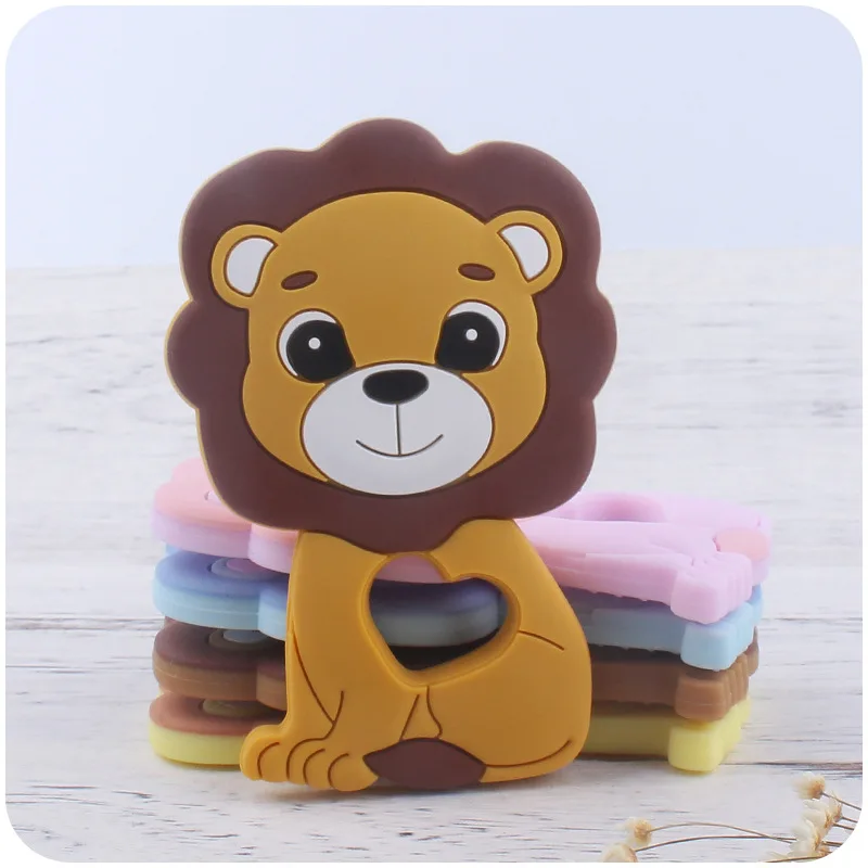 

New Baby Products Cartoon Animal Lion Tooth Glue Kids Creative Silicone Biting Glue Teething Stick Safe Food Grade Molar Toys