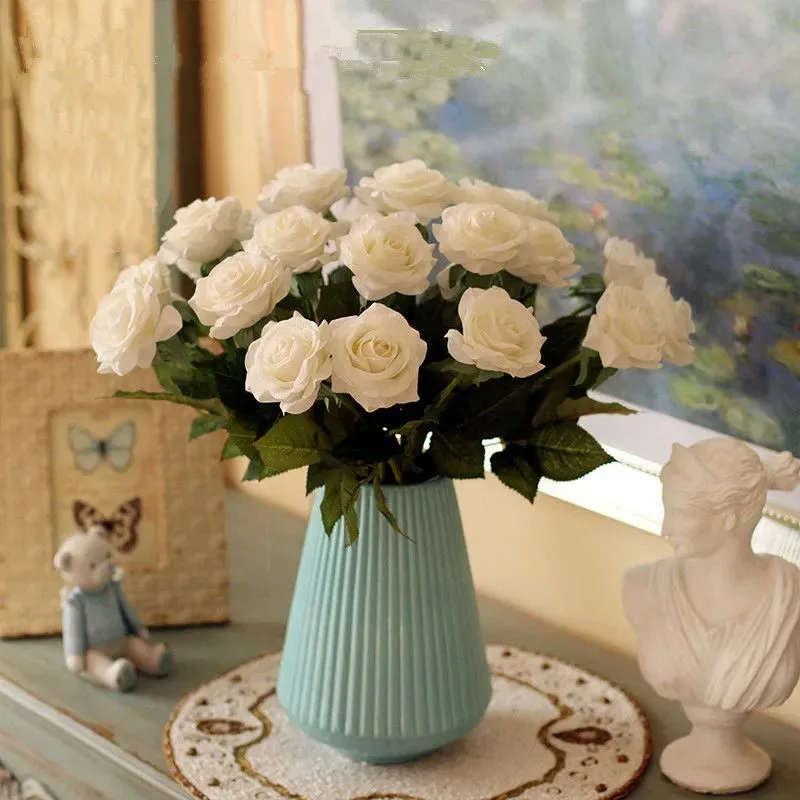 Elegant Artificial Red Roses – Realistic Faux Floral Arrangement for Weddings and Home Décor