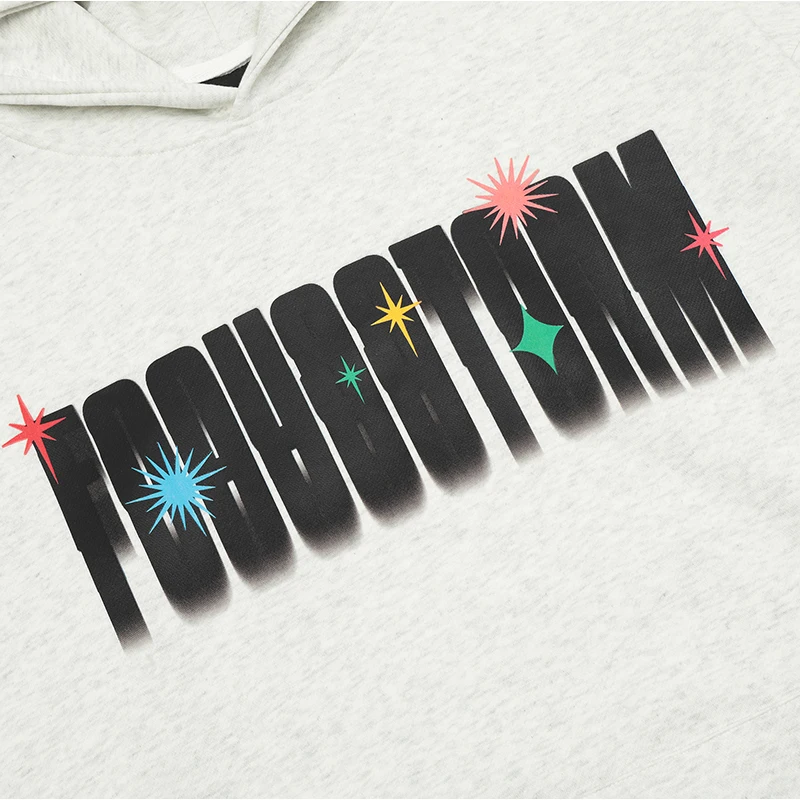UPRAKF Funny Graphic Letter Printing Hoodie Front Pocket Hip Hop Harajuku Simple Design Oversize Tops Cotton Fashion Autumn