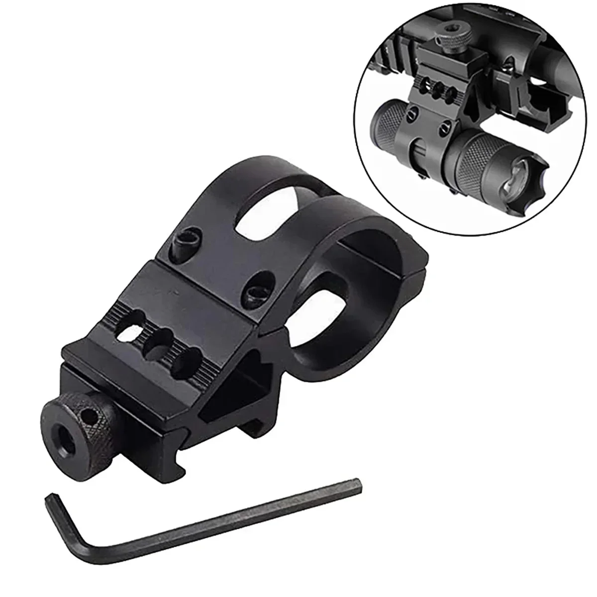 Rifle Scope Mount Scope Mount Adapter Flashlight Scope Mount Picatinny Rail Accessories Weapon Flashlight Mount Flashlight Mount Shotgun Accessories Airsoft 25.4mm Quick Release Offset Flashlight Scope Mount 20mm Picatinny Rail 45 Degree Sight Hunting Gun Accessories
