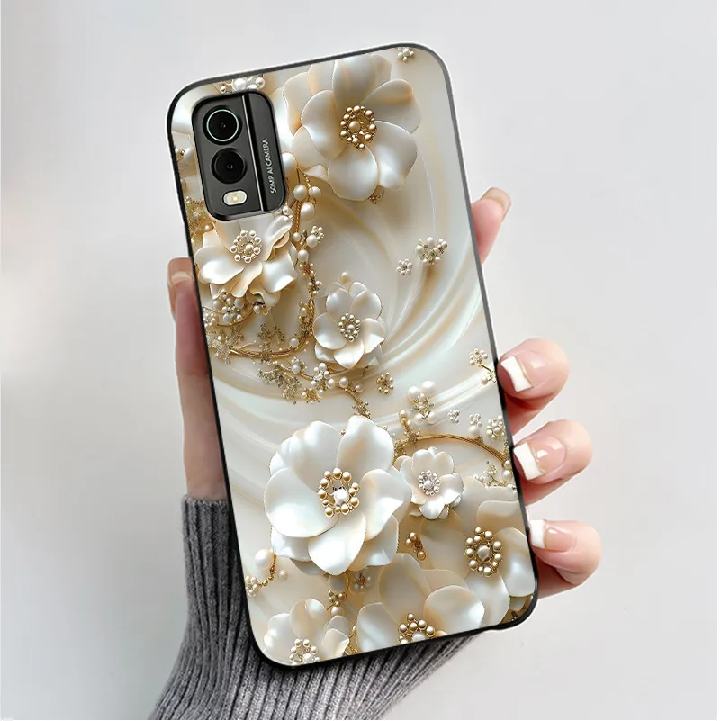 Black Soft Silicone TPU Luxury Fashion Flower Butterfly Phone Case