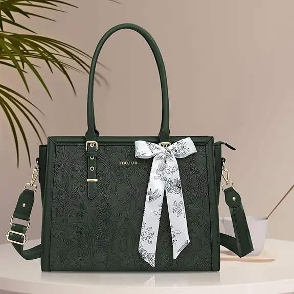Borse tote MOSISO da 15,6 17,3 pollici per pelle PU impermeabile di grande capacità per borsa da donna Bussiness Office Design Moda donna - immagine 3