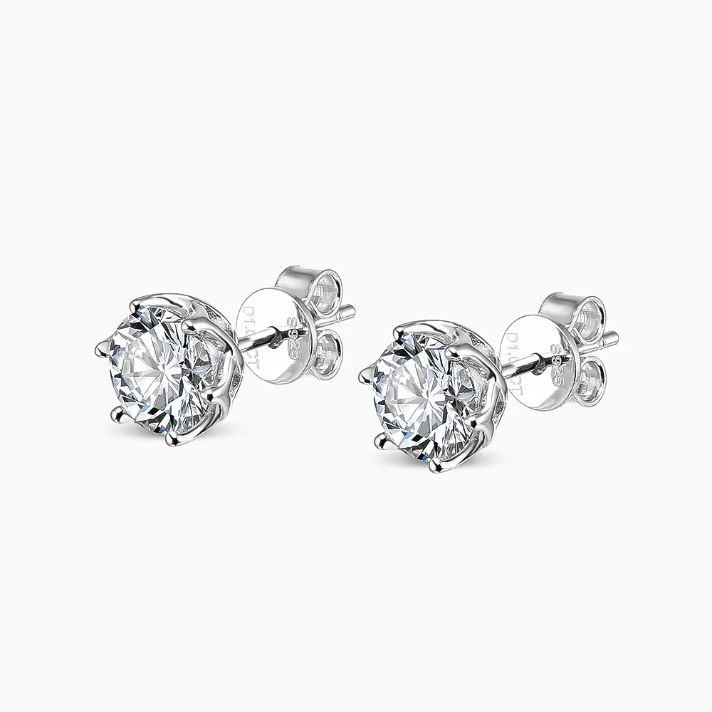 0.5-1 Carat D Colour Moissanite Stud Earrings