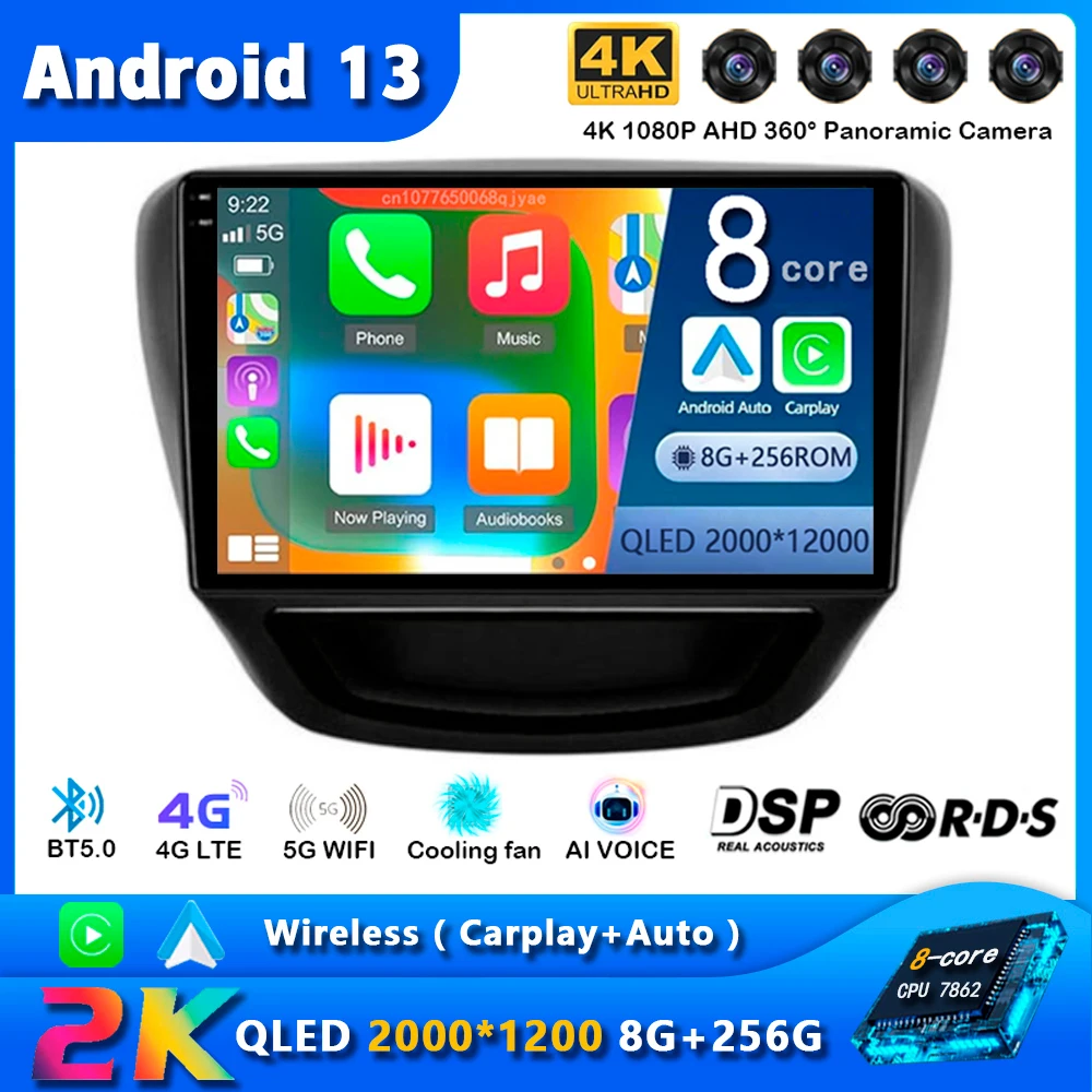 

Android 13 Carplay Auto Car Radio For Chevrolet CAVALIER 2016 2017 2018 Navigation GPS Multimedia Player Stereo wifi+4G BT 2 DIN