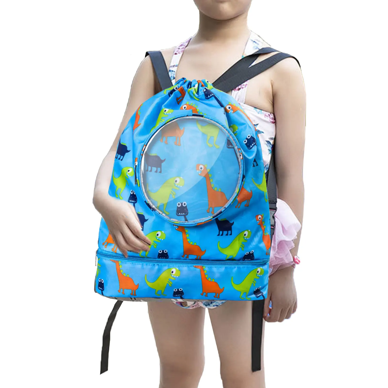 Mochila de natación impermeable para niños, piscina al aire libre, playa,  bolsa húmeda seca (azul marino) Likrtyny Para estrenar