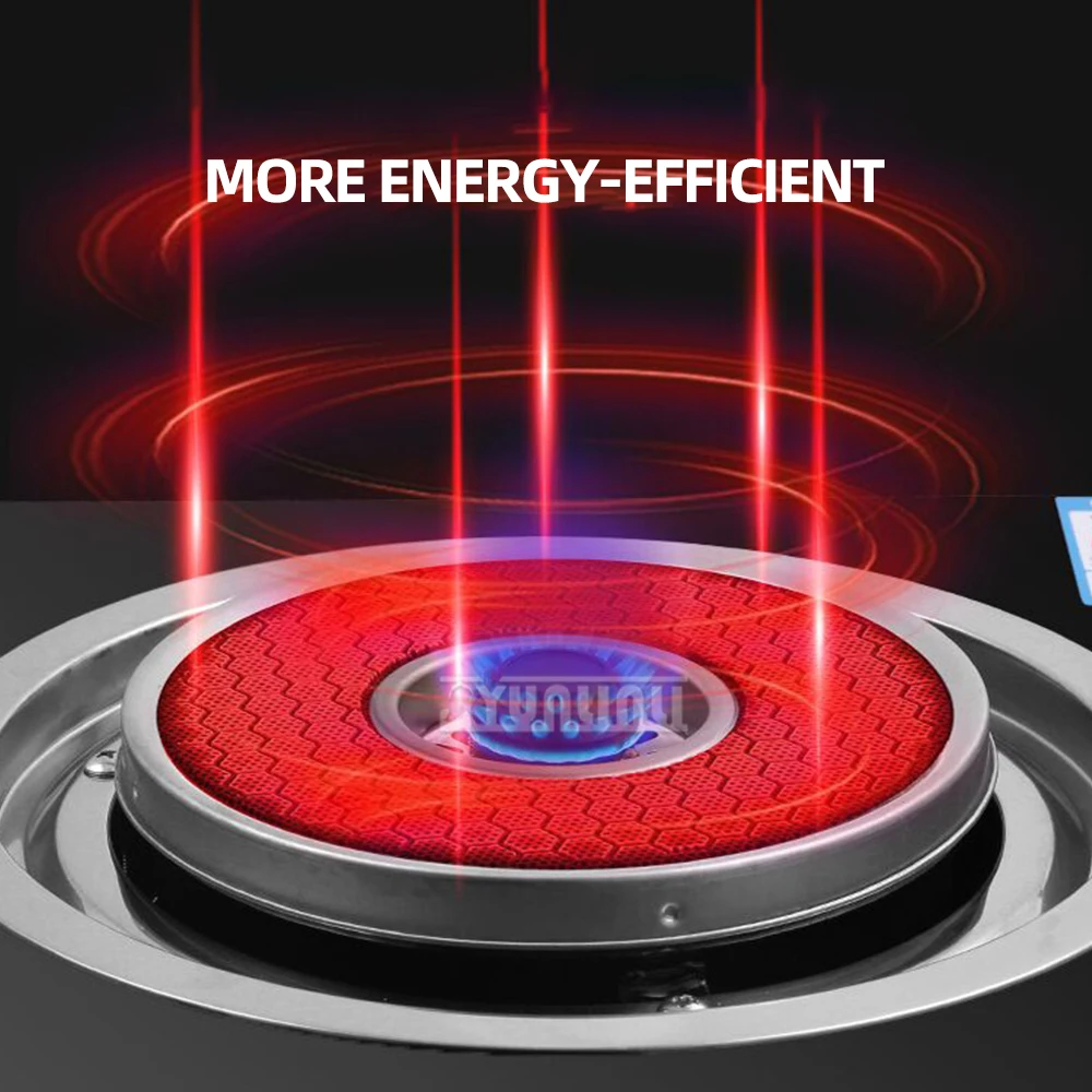Energy Saving Gas Stove Embedded Double Stove Household Catering Equipment Tempered Glass Gas Stove 4