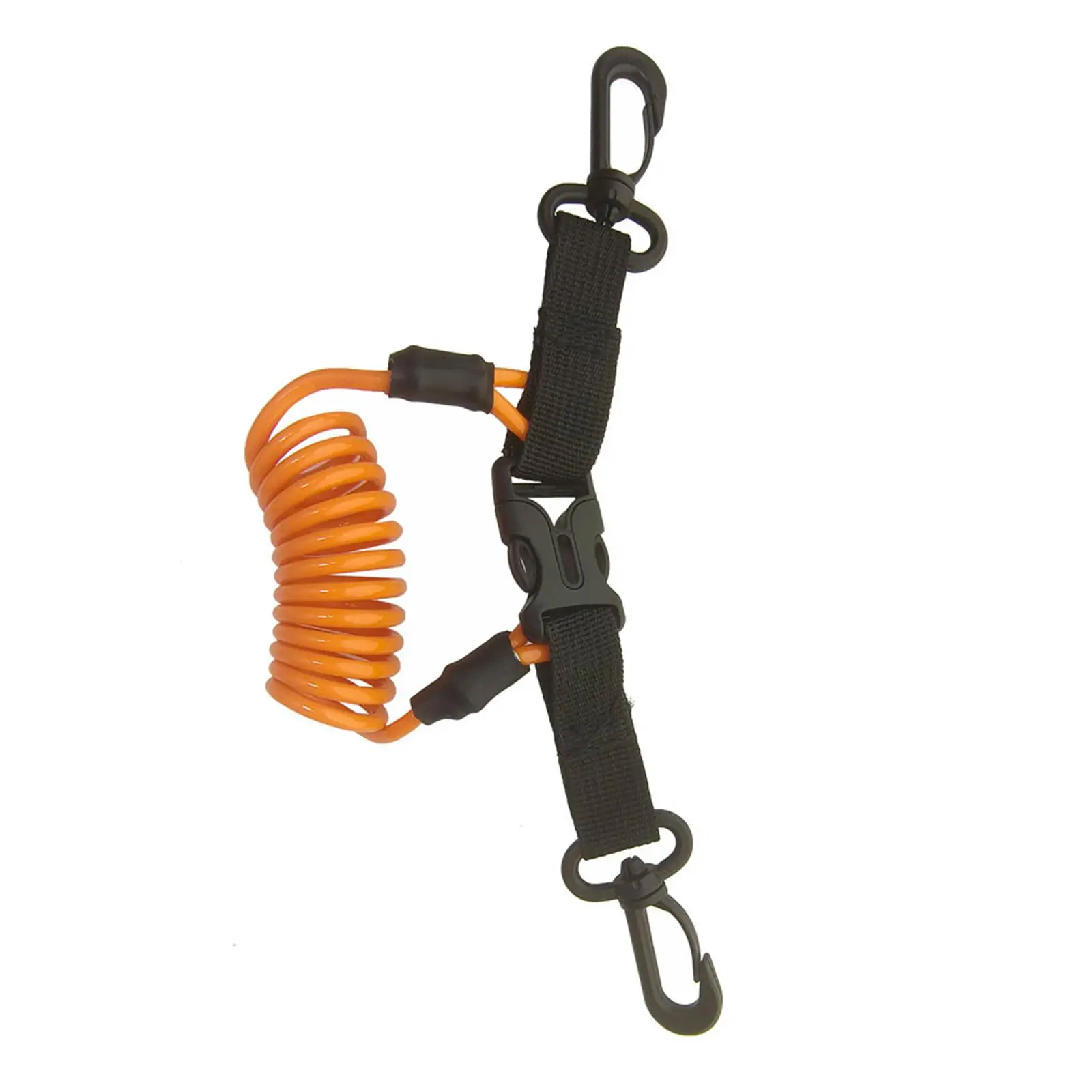 

Scuba Diving Lanyard Spring Coiled Lanyard with Clips and Quick Release Buckle for Underwater Dive Lights/ Cameras/ Tools