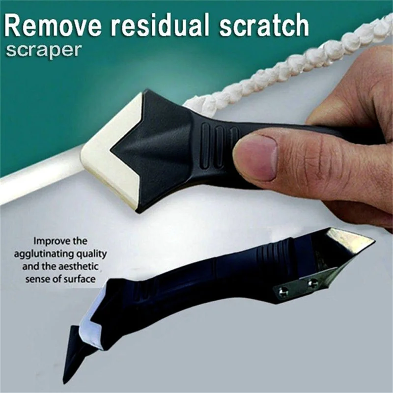 3 In1 Glass Glue Angle Scraper Caulking Tool Shovel Binder Multifunctional Rubber Shovel Silicone Remover Angle Seam
