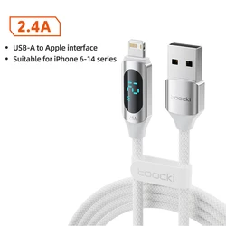 Toocki USB-C to Lightning Fast Charging Cable, 1m, PD 20W, Data Transfer Cord - 1m (IOS 2 4 White)