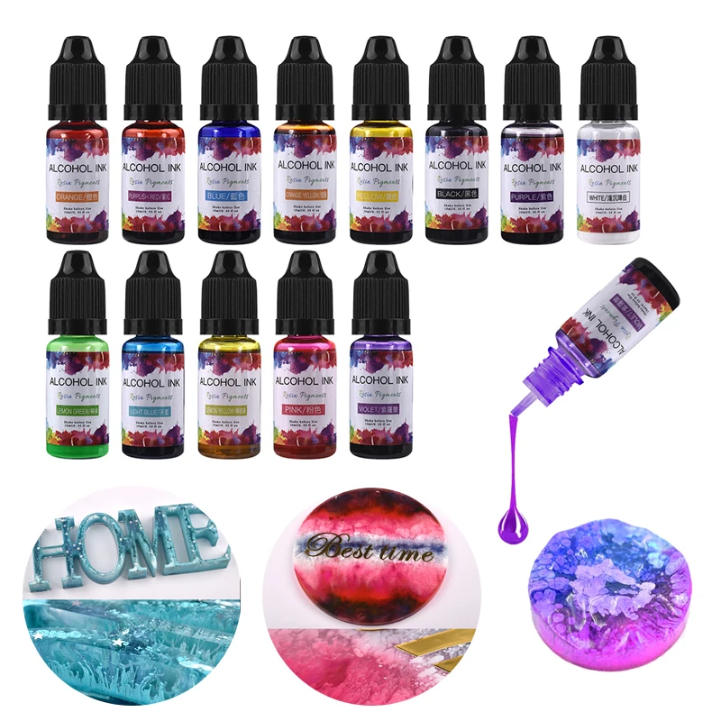 Epoxy Resin Dye UV Epoxy Resin Pigment Art Ink Alcohol Liquid Colorant 10ml/Bottle