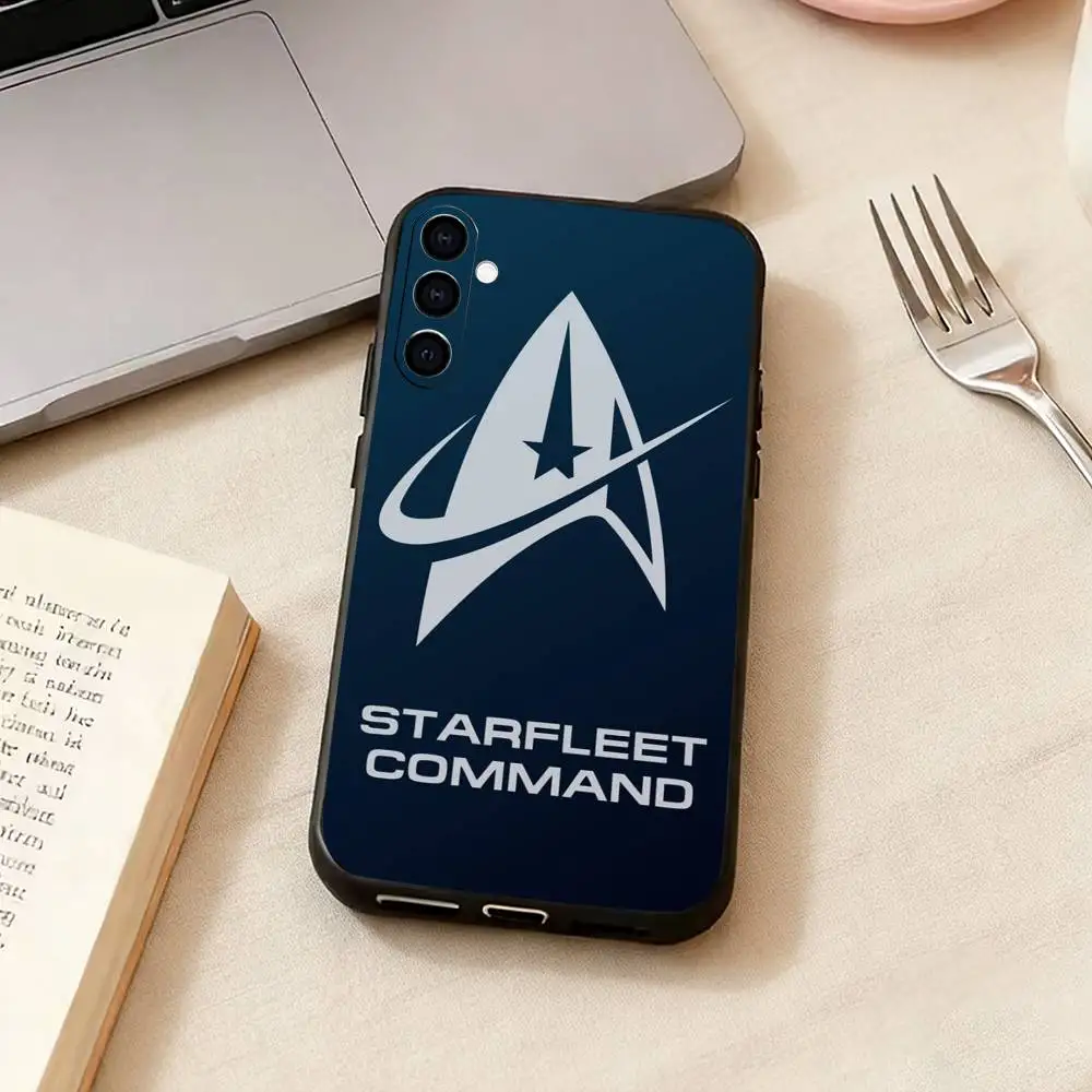 Sleek Black Silicone Phone Case with S-Star Trek Ships Logo