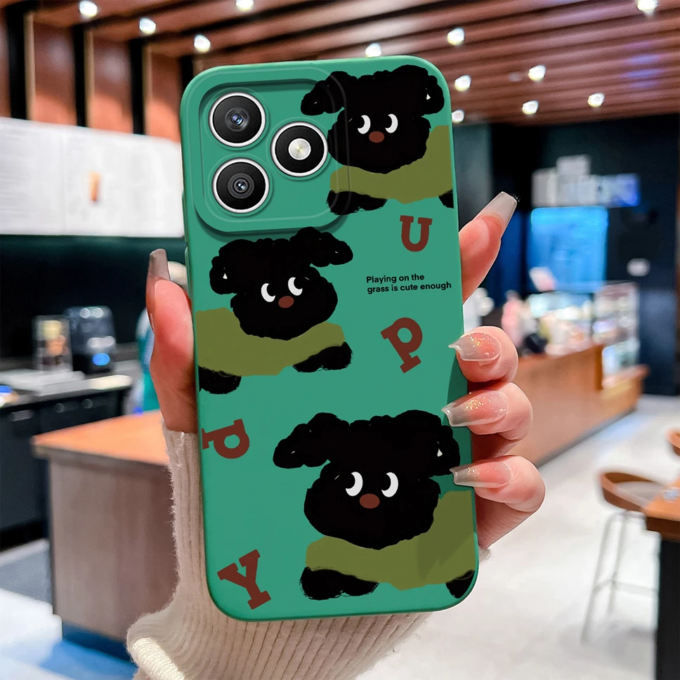 Green Cute Rabbit Pattern Silicone Case for For Honor X8D - Flexible, Anti-Drop with Full Camera Protection