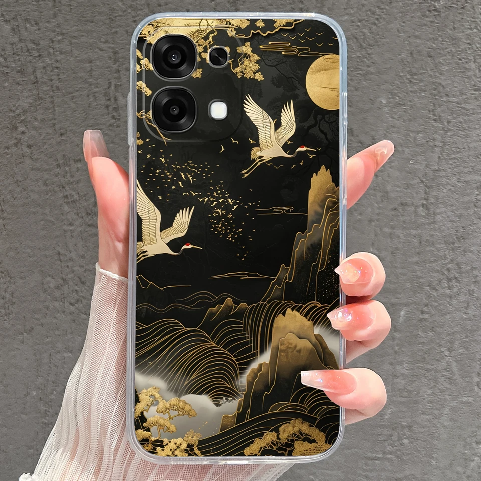 Pretty Butterfly Goldfish Drop-Resistant Lightweight Clear Bumper Case